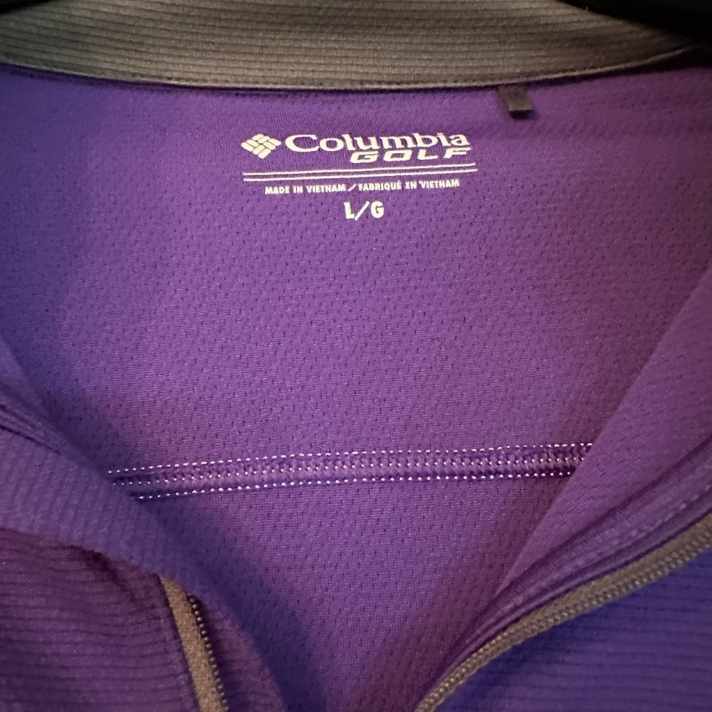 TCU Columbia Golf Omni Wick Purple Long Sleeve 1/4 Zip L Horned Frogs - Picture 4 of 5